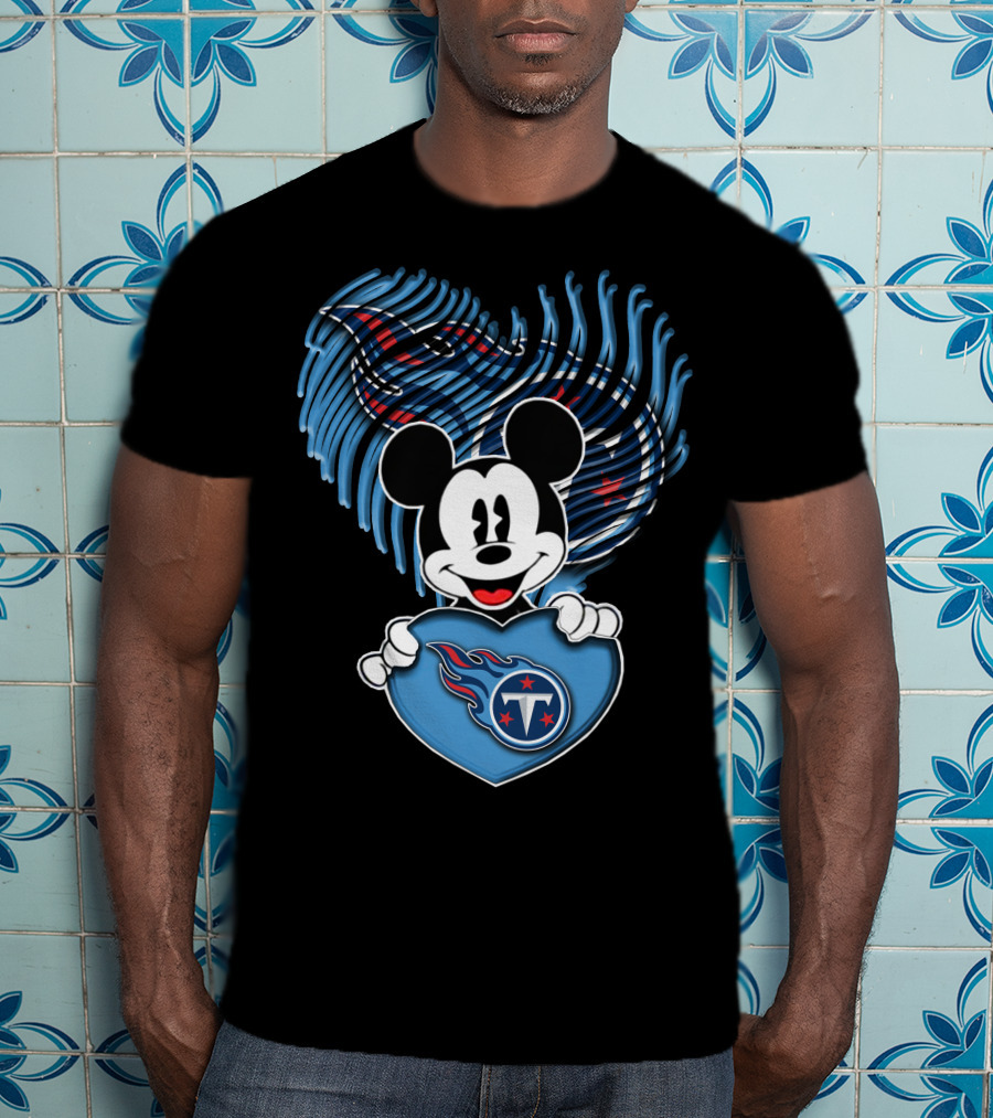Mick Tennessee Titans Heart Logo Mascot T-Shirt