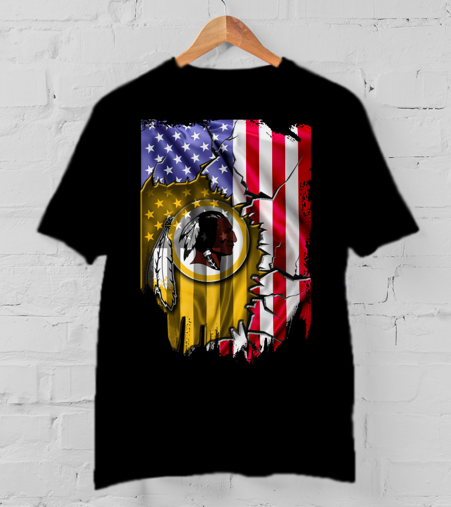 Flag V2 Washington Redskins American Flag Vintage T-Shirt