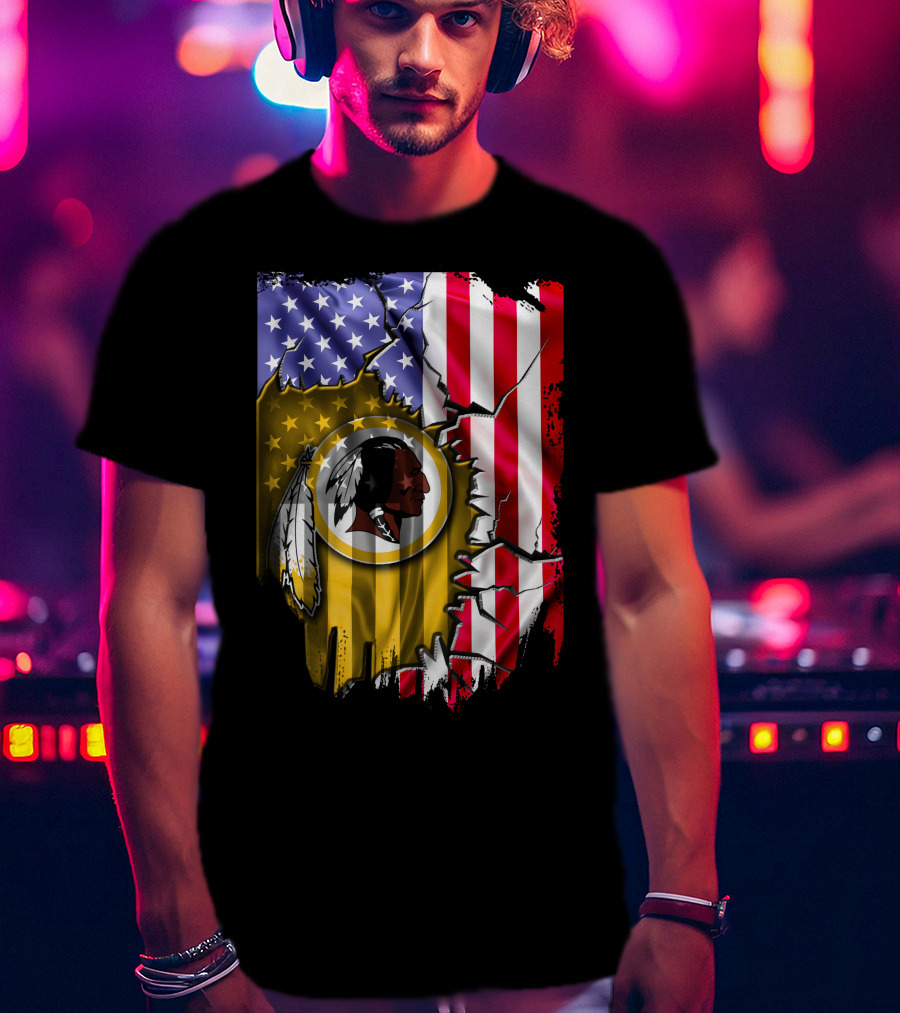 Flag V2 Washington Redskins American Flag Vintage T-Shirt