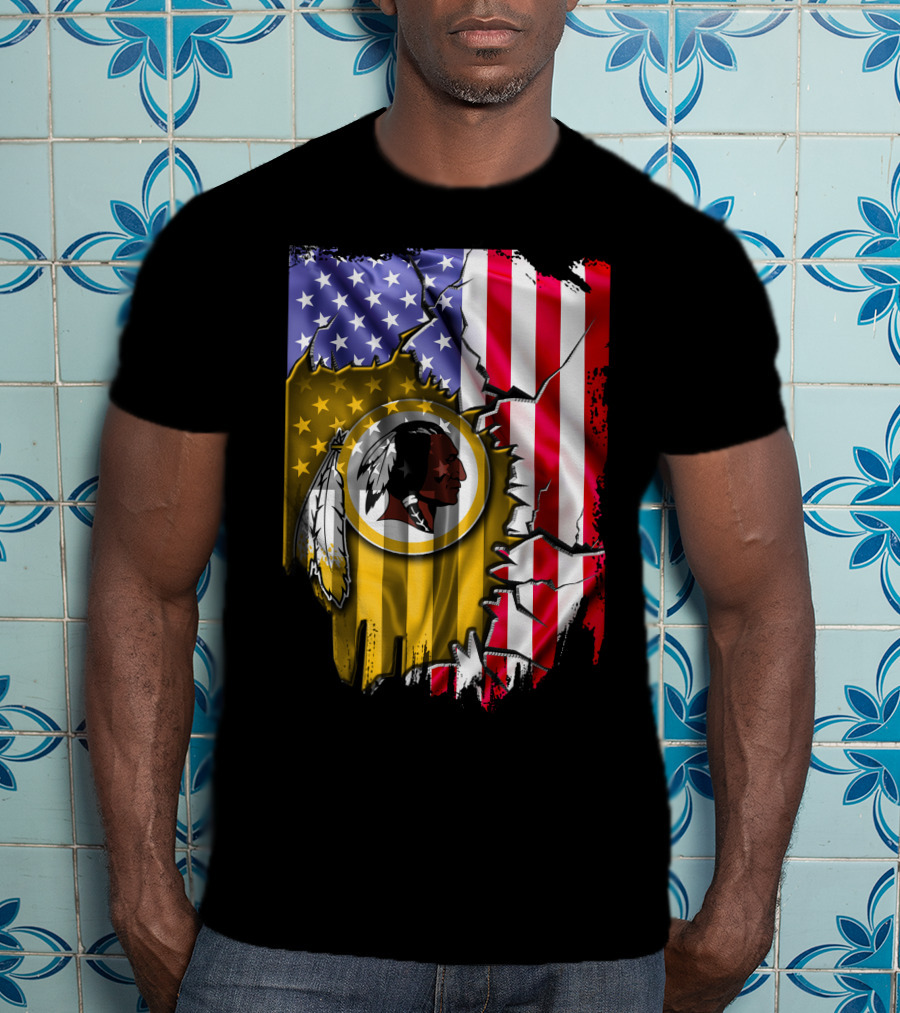Flag V2 Washington Redskins American Flag Vintage T-Shirt
