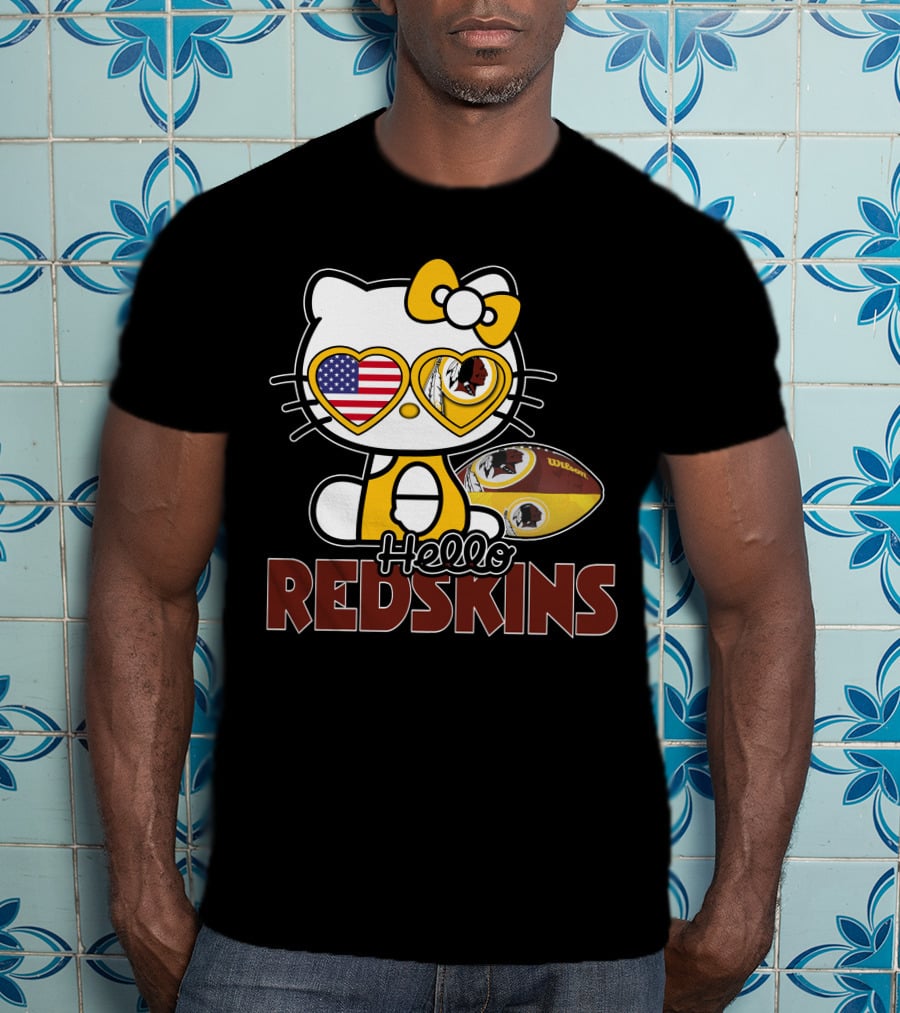 Hello Kitty Redskins American Football Crossover T-Shirt