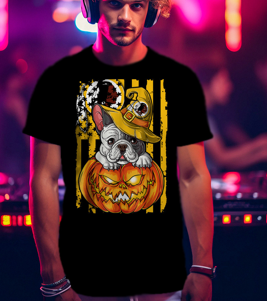 Hlw Washington Redskins Bulldog Halloween Pumpkin T-Shirt