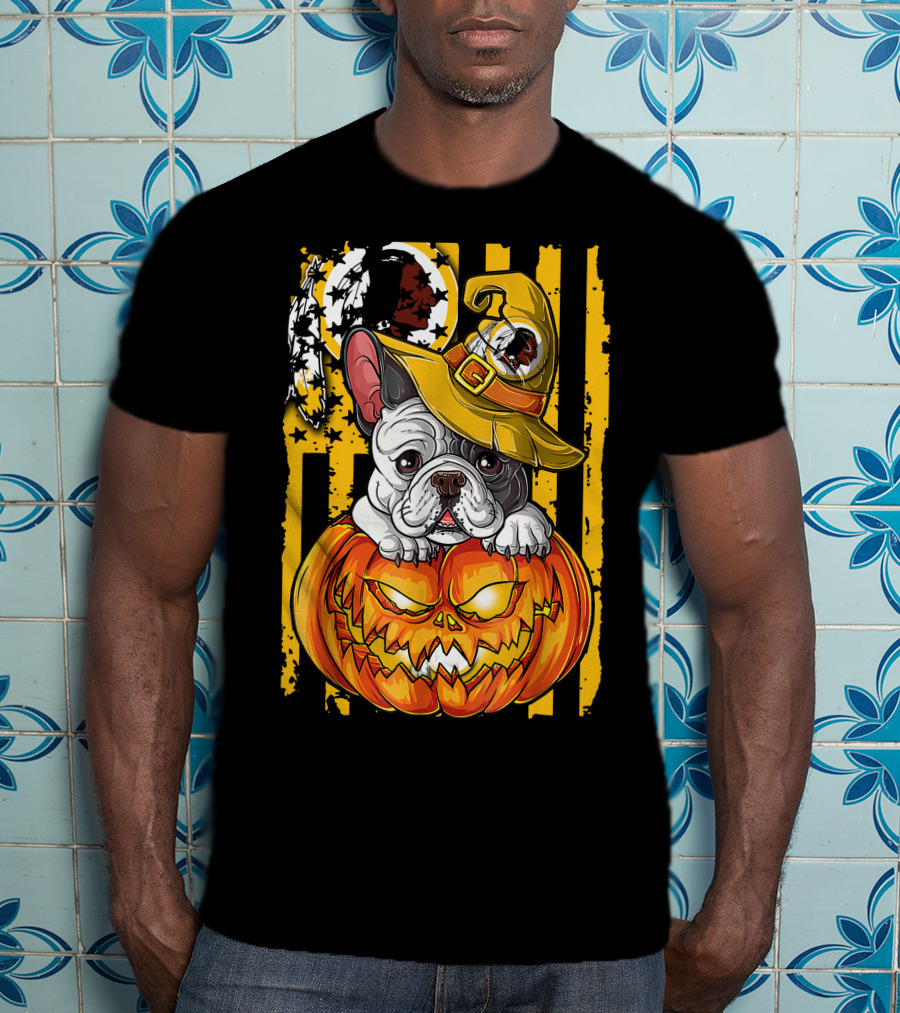 Hlw Washington Redskins Bulldog Halloween Pumpkin T-Shirt