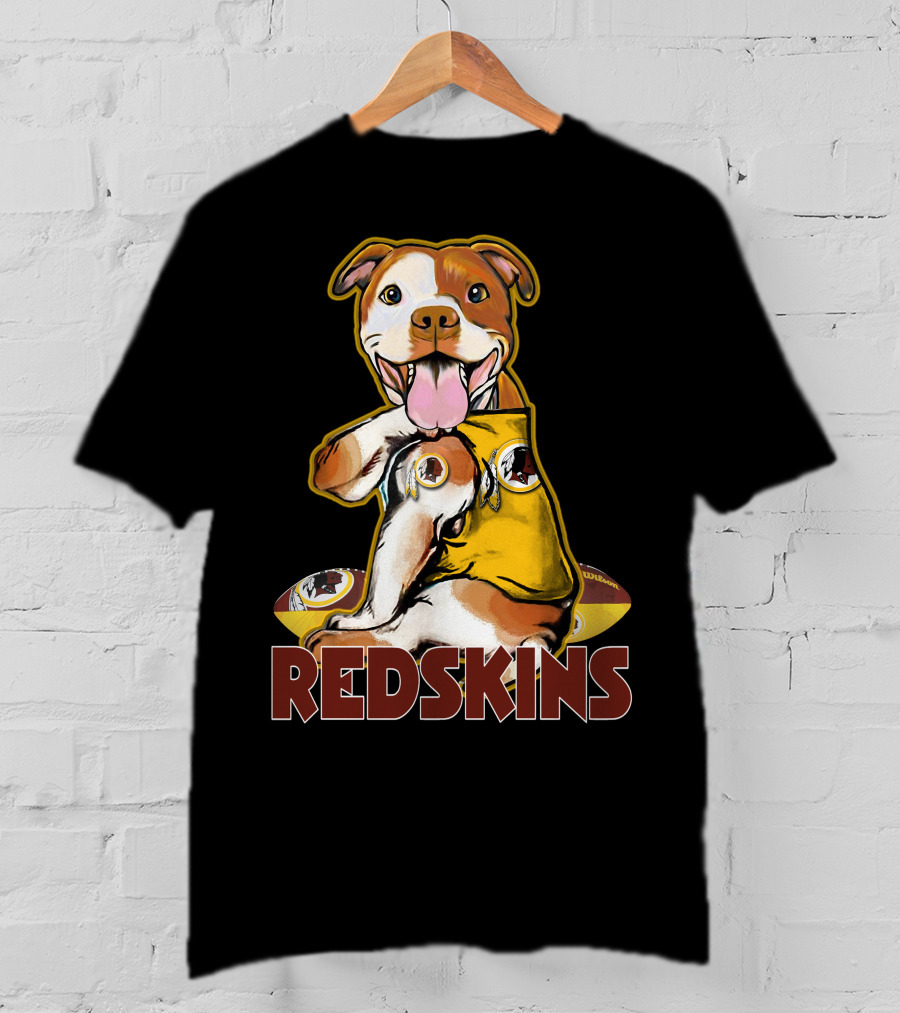 Pitbull Redskins Football Mascot T-Shirt