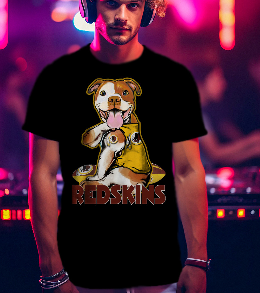 Pitbull Redskins Football Mascot T-Shirt