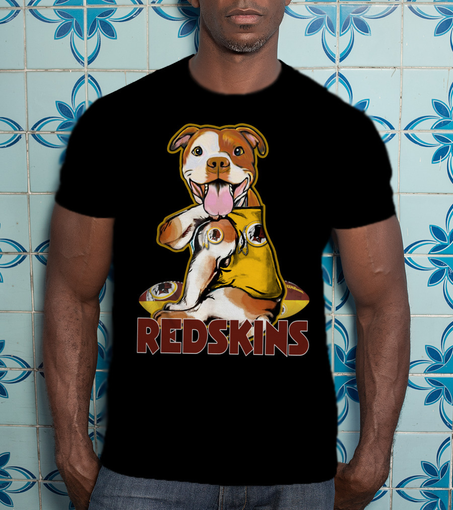 Pitbull Redskins Football Mascot T-Shirt