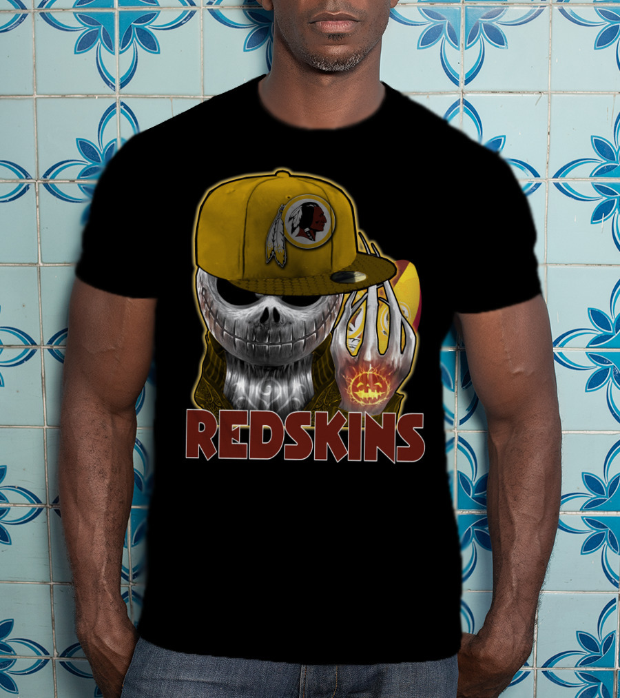 Jackskull Redskins Halloween Pumpkin T-Shirt