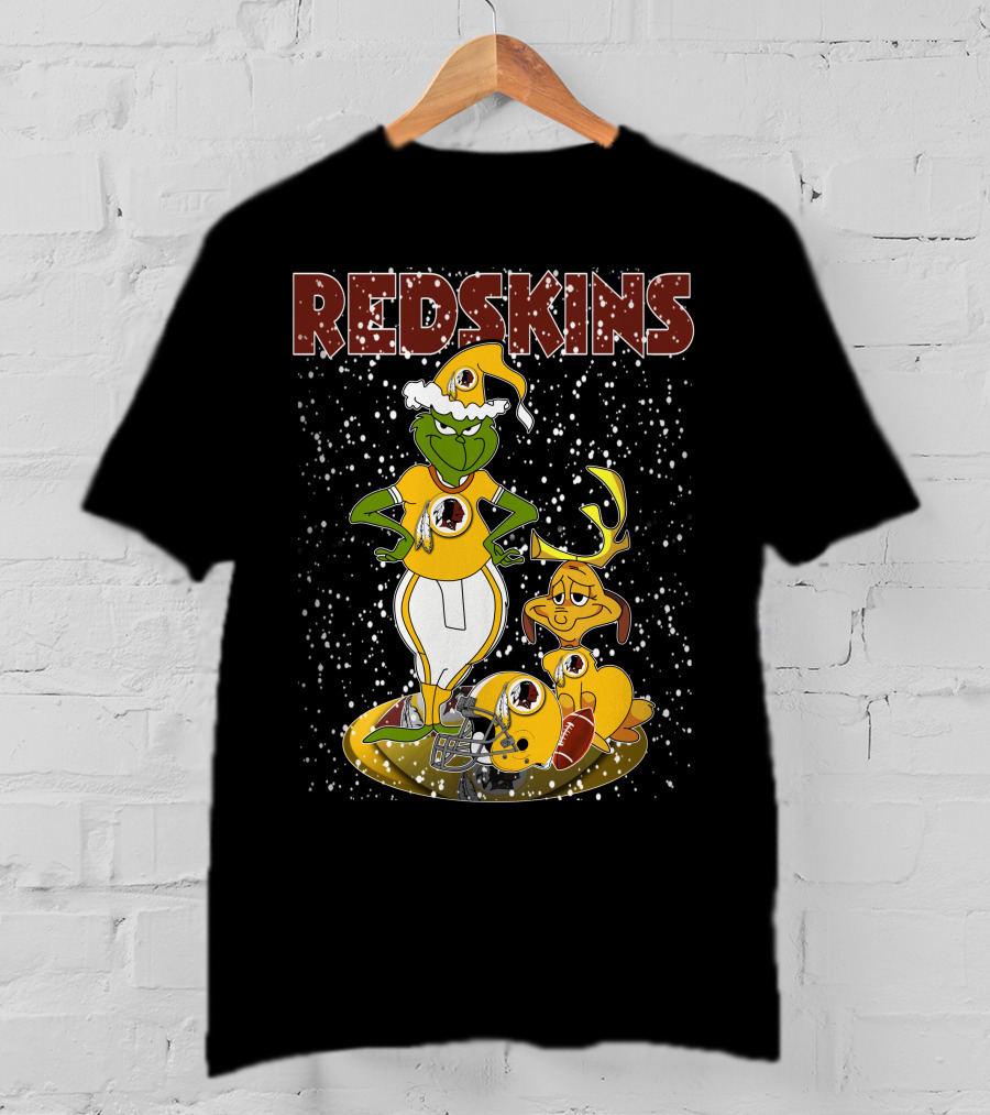 Grinchxmas Redskins Grinch Max Snowfall Football T-Shirt