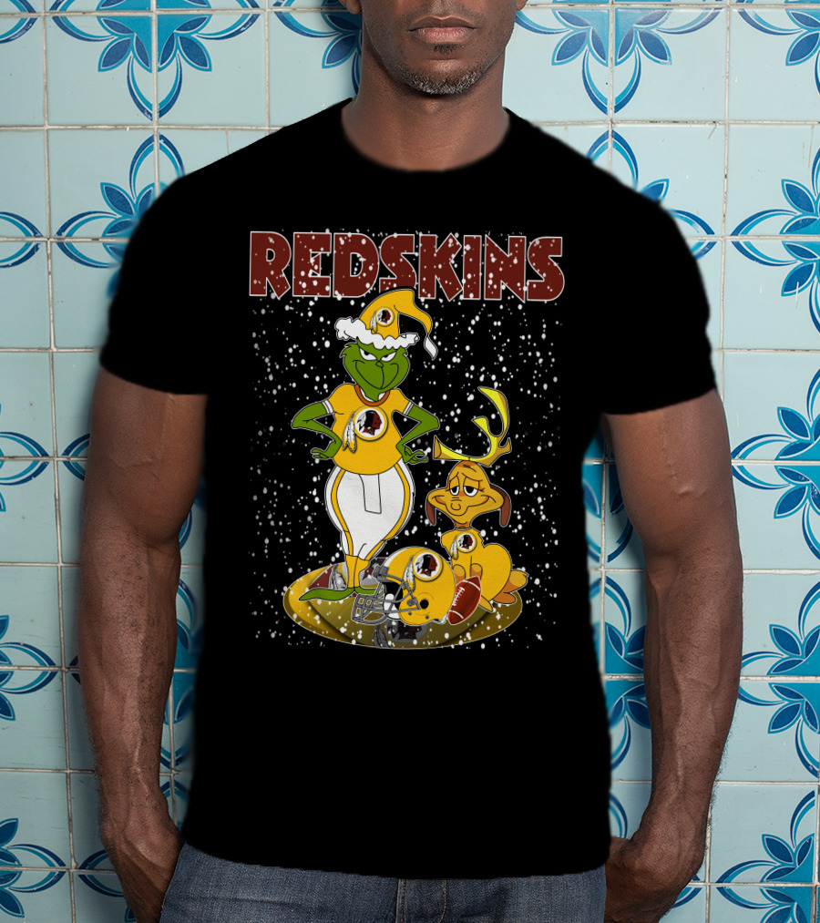 Grinchxmas Redskins Grinch Max Snowfall Football T-Shirt