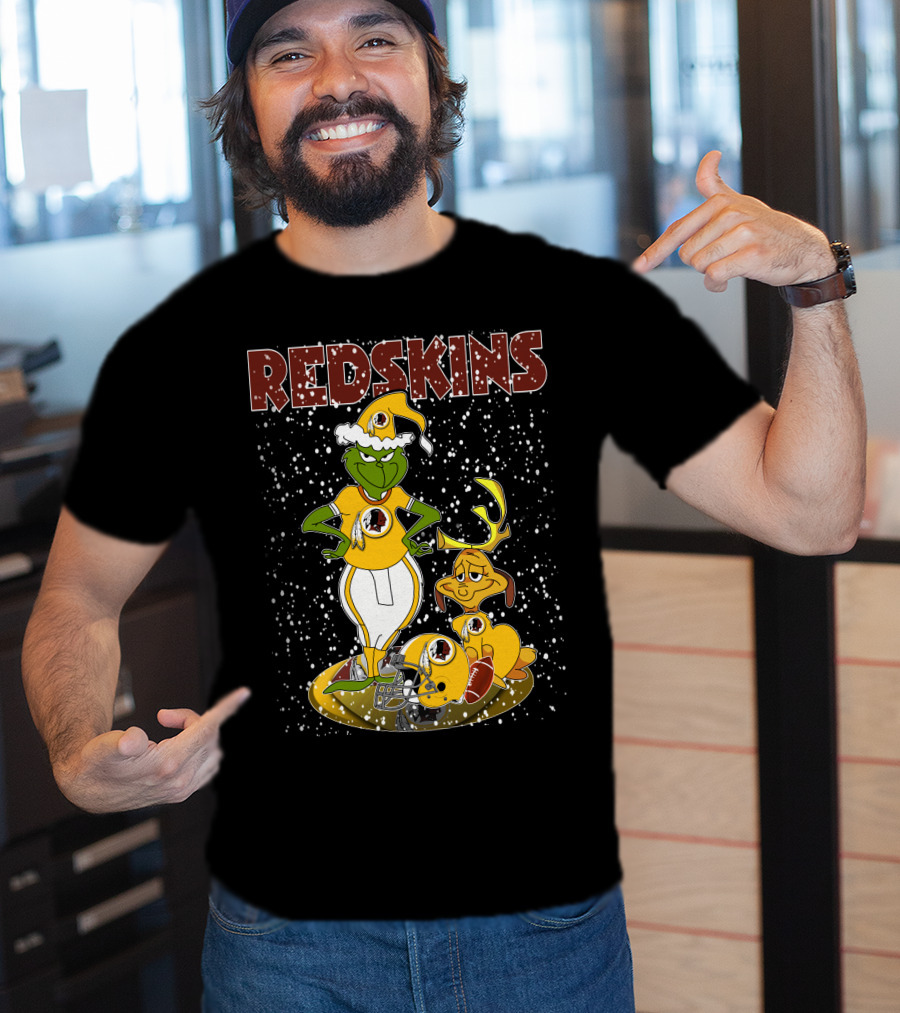 Grinchxmas Redskins Grinch Max Snowfall Football T-Shirt