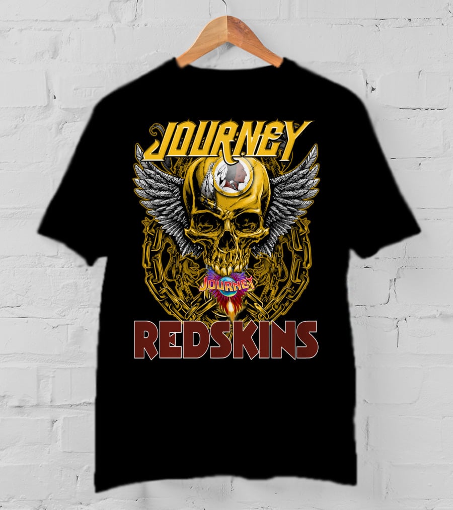 Journey Redskins Skull And Wings T-Shirt