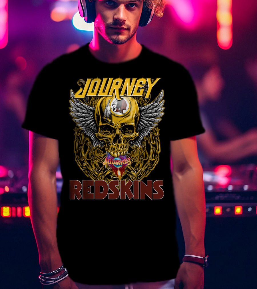 Journey Redskins Skull And Wings T-Shirt