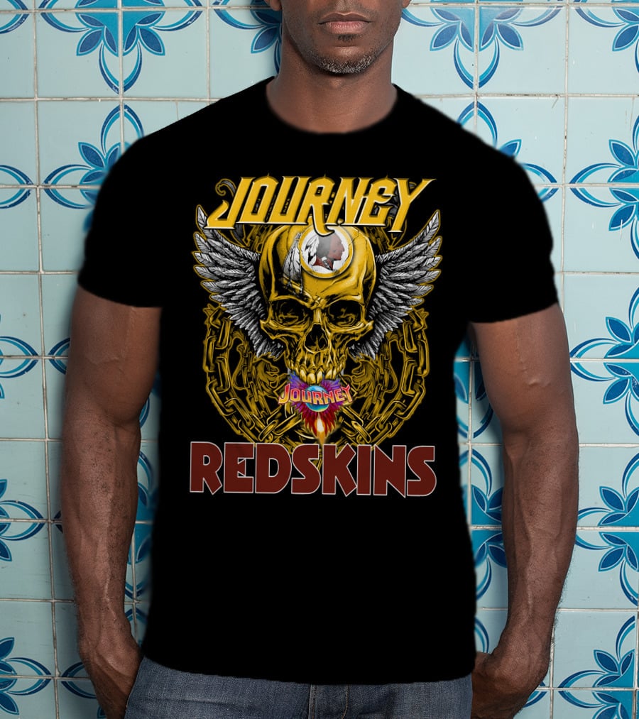 Journey Redskins Skull And Wings T-Shirt