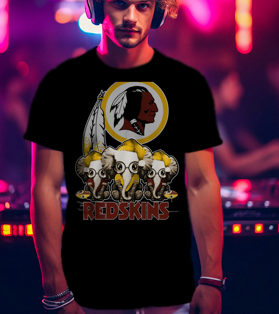 Redskins Washington Elephants Christmas T-Shirt