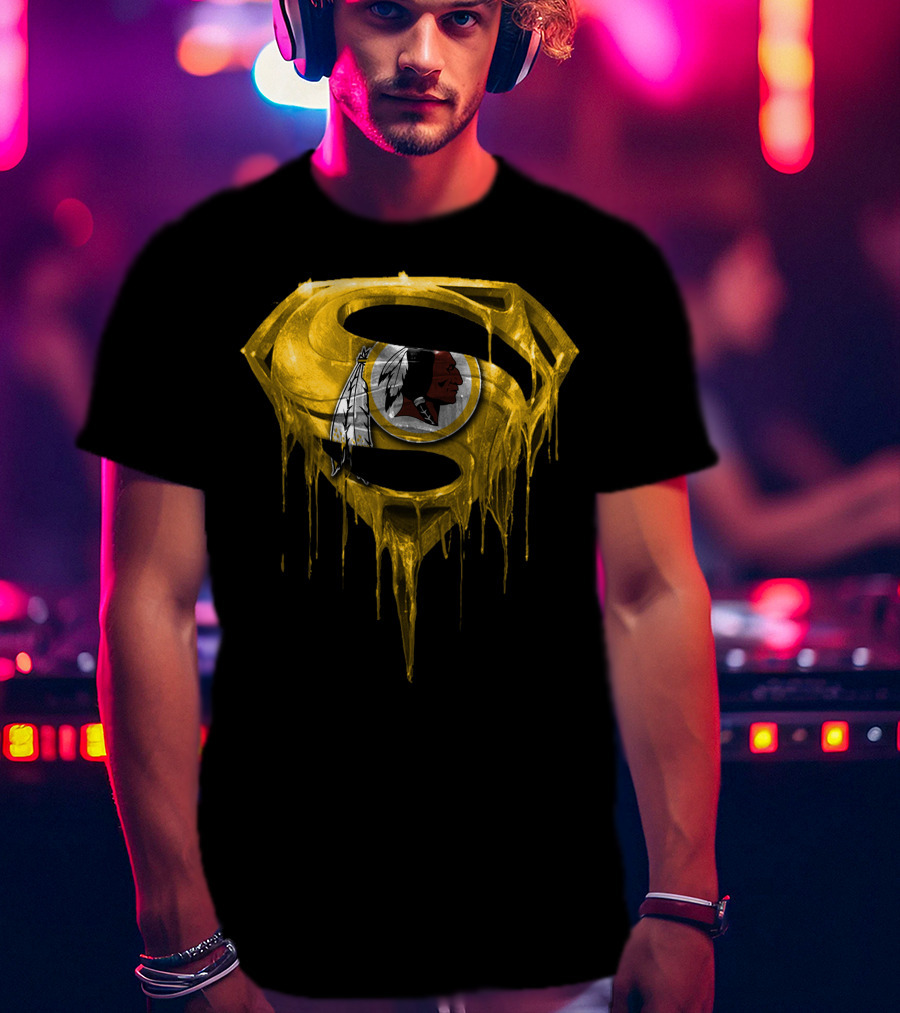 Washington Redskins Dripping Superman Symbol T-Shirt