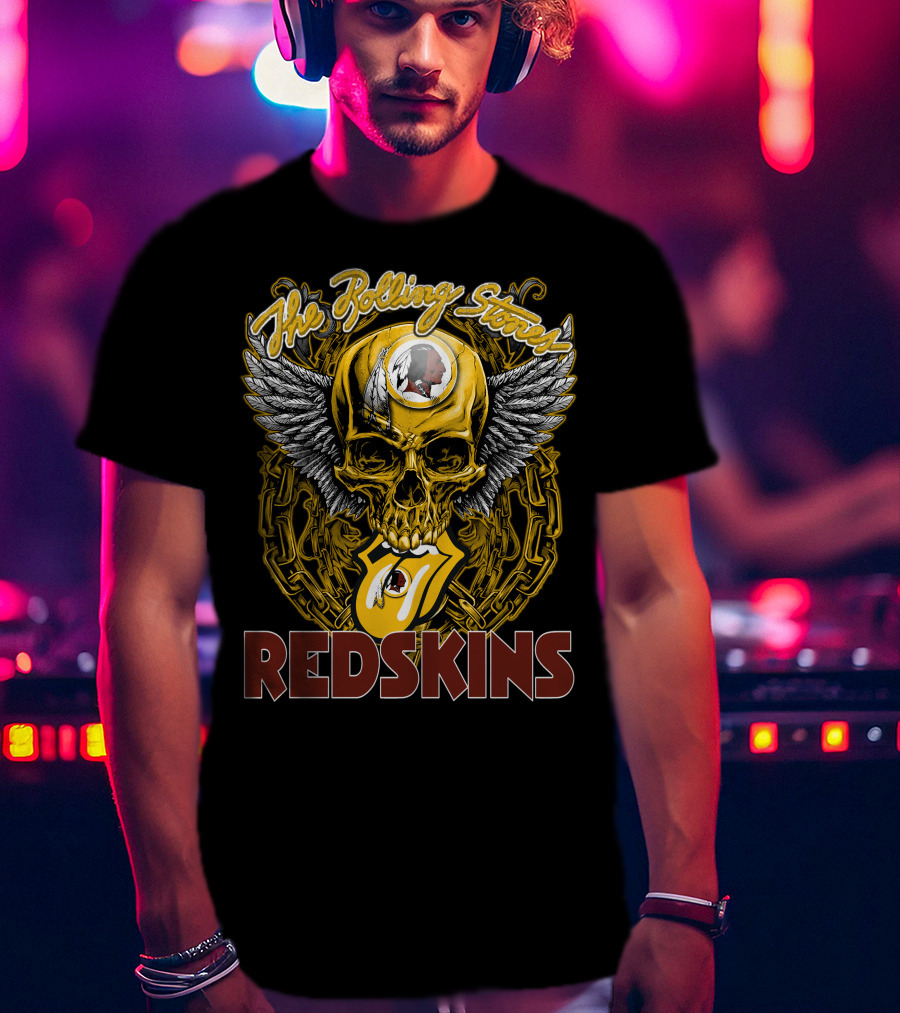 The Rolling Stones Redskins Skull Winged T-Shirt