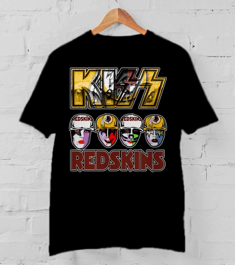 Kiss Washington Redskins Helmet Faces T-Shirt