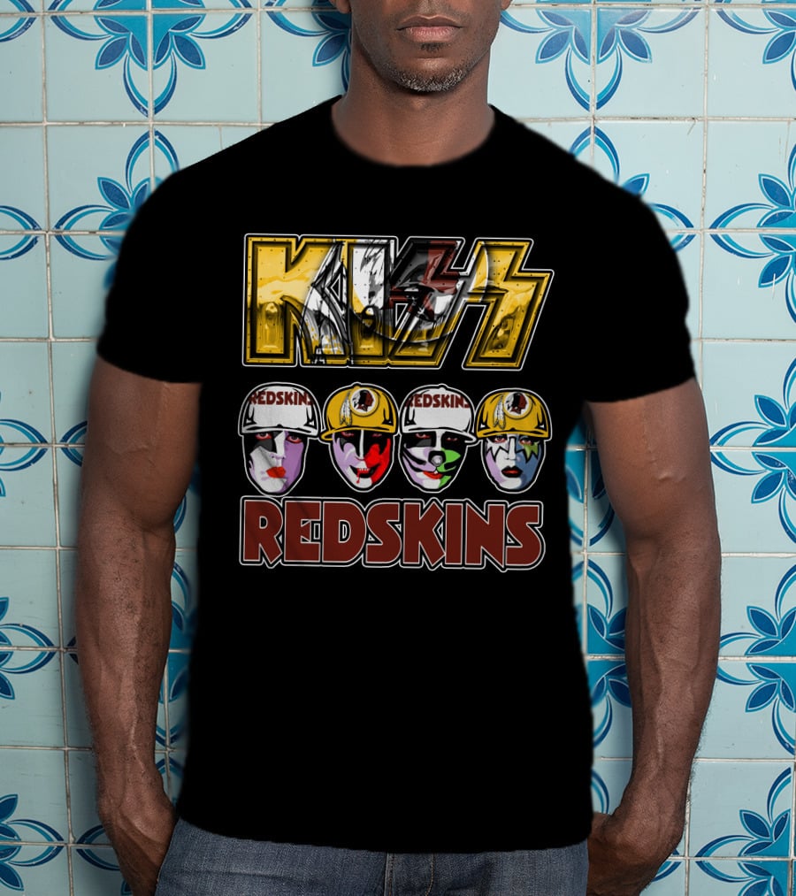 Kiss Washington Redskins Helmet Faces T-Shirt