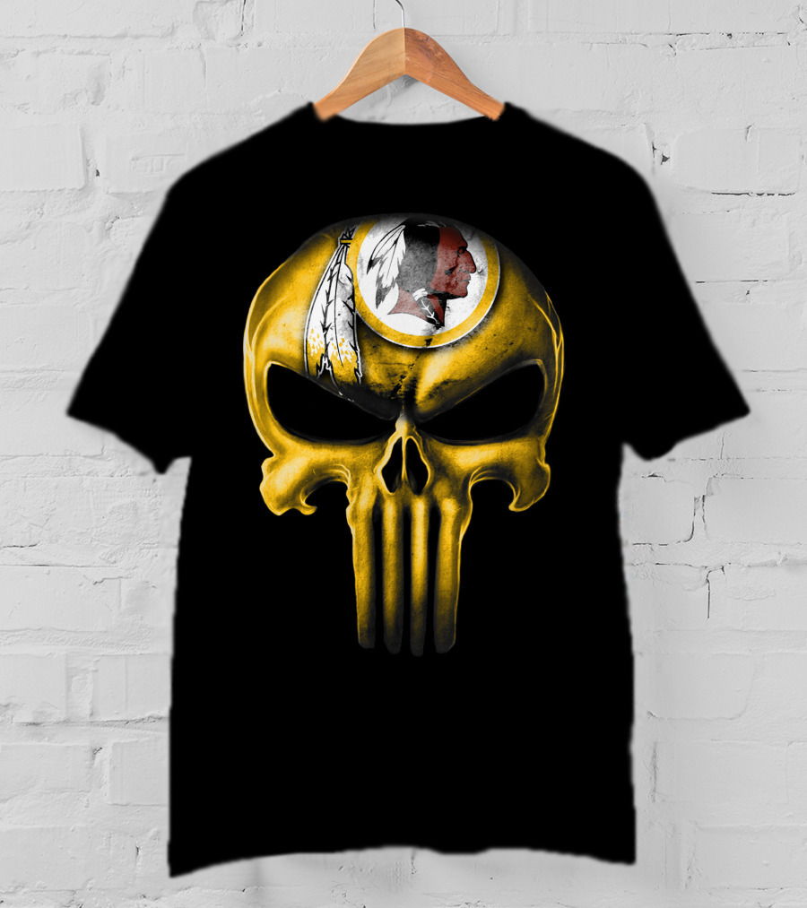 Skull Washington Redskins Logo Iconic Yellow T-Shirt