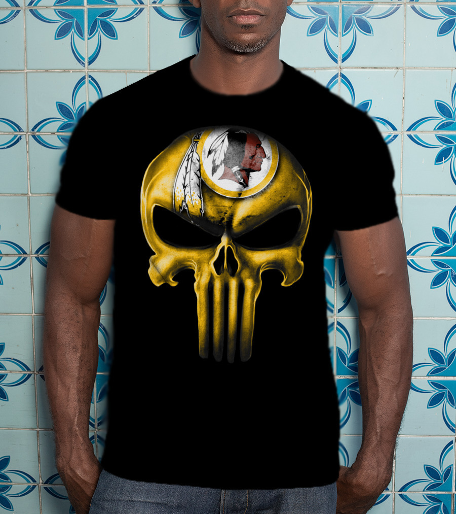 Skull Washington Redskins Logo Iconic Yellow T-Shirt