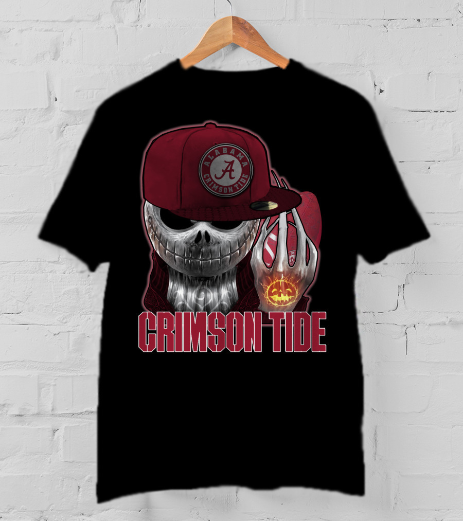 Jackskull Alabama Crimson Tide Halloween Pumpkin Skull T-Shirt