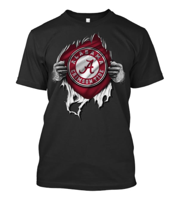 Alabama Crimson Tide Torn Logo With Hands T-Shirt