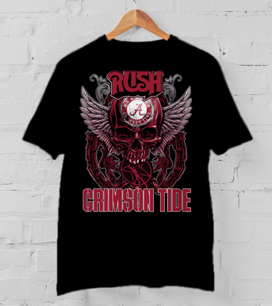 Rush Alabama Crimson Tide Skull Wings T-Shirt