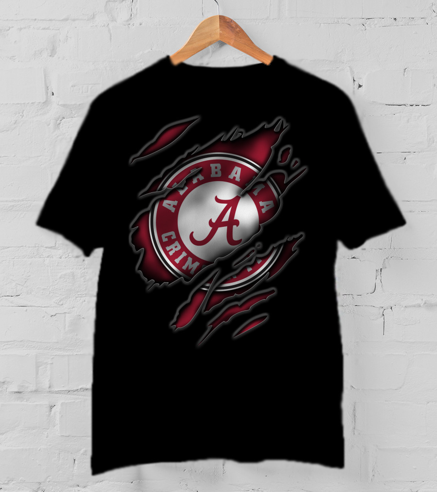 Torn Alabama Crimson Tide Logo A T-Shirt