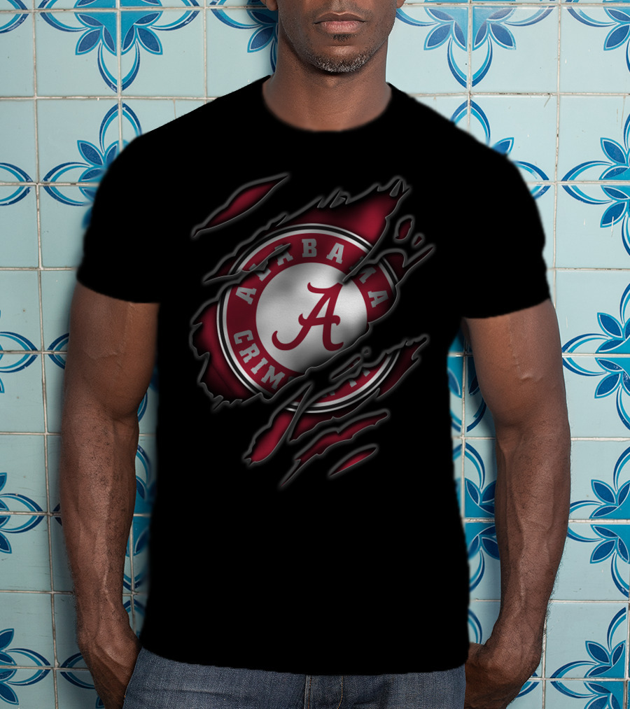 Torn Alabama Crimson Tide Logo A T-Shirt