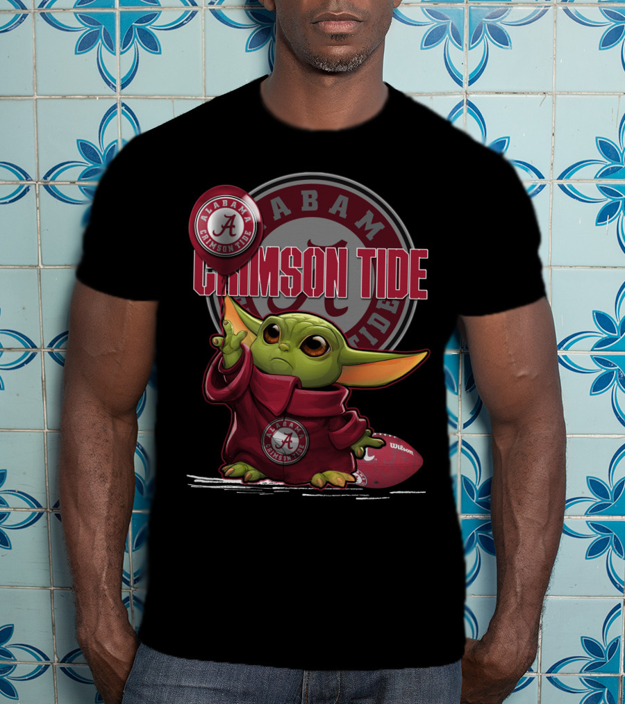 Yoda Alabama Crimson Tide Football Character With Team T-Shirt