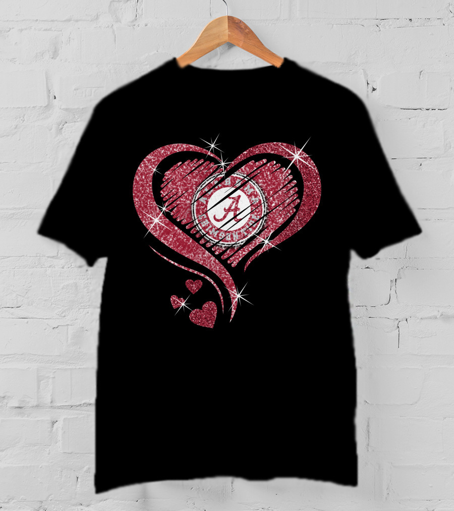 Heart Diamond Alabama Crimson Tide T-Shirt