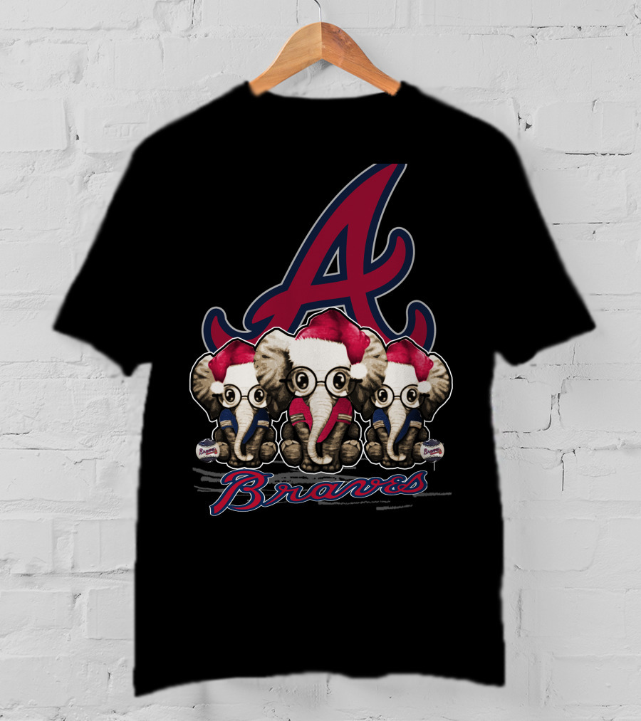 Atlanta Braves Christmas Elephants T-Shirt
