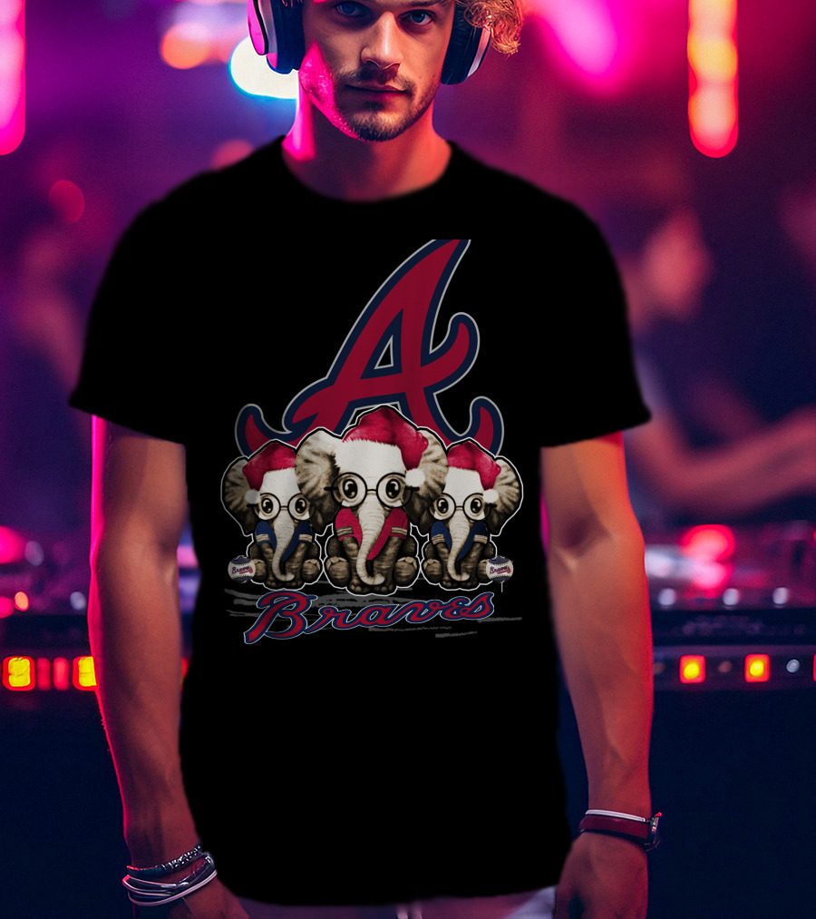 Atlanta Braves Christmas Elephants T-Shirt
