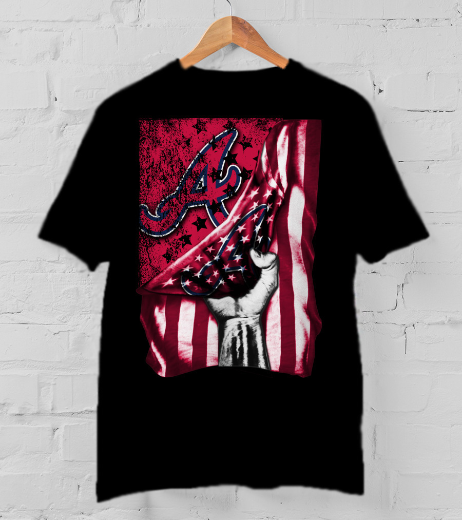 Flag Atlanta Braves Stars Stripes Baseball T-Shirt