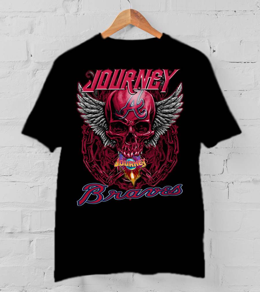 Journey Atlanta Braves Skull Wings T-Shirt