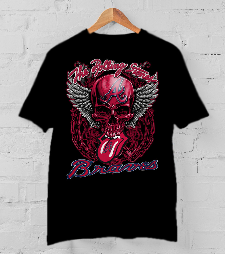 The Rolling Stones Atlanta Braves Winged Skull T-Shirt