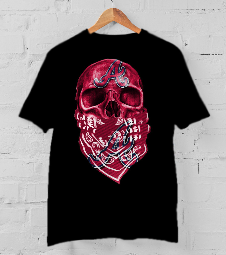 Atlanta Braves Skull Bandana V5 T-Shirt