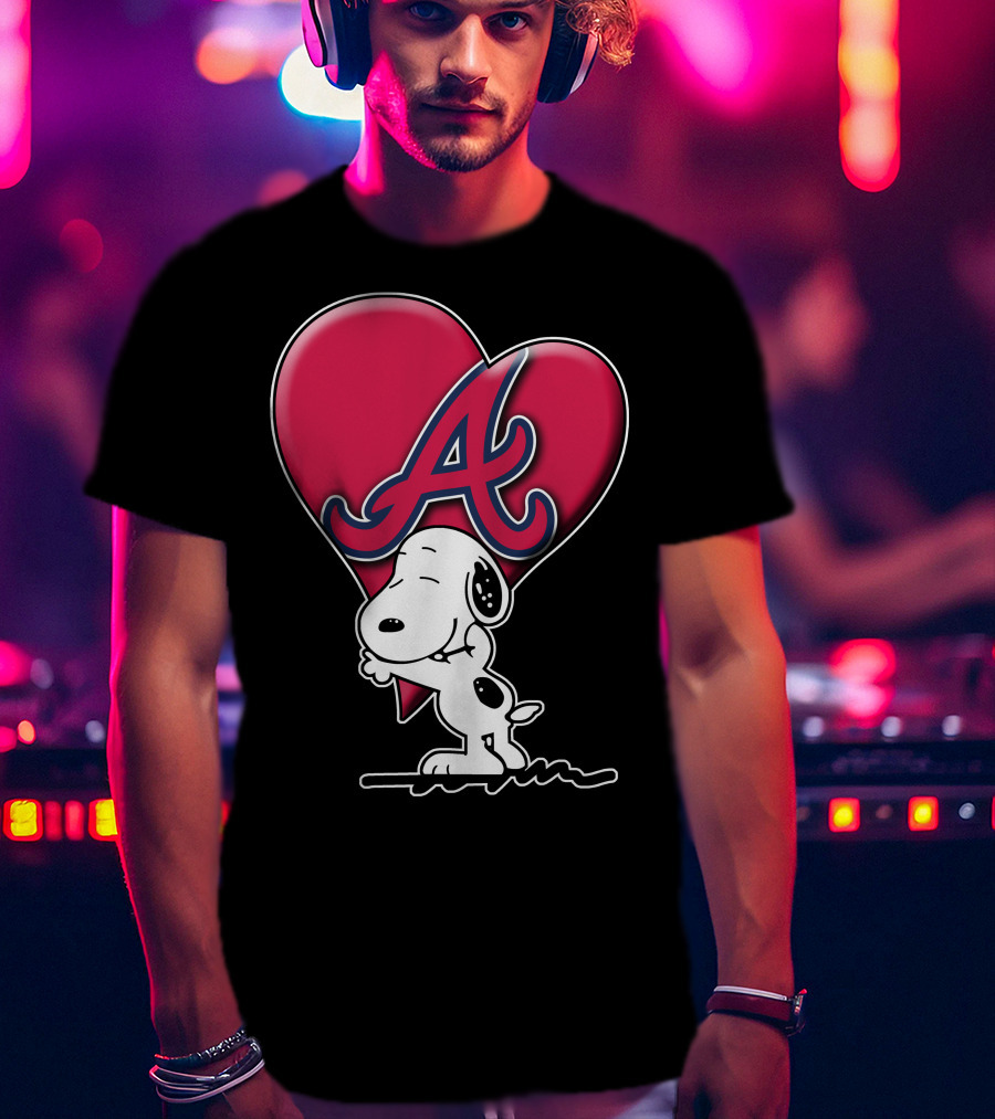 Snoopy Heart Atlanta Braves T-Shirt