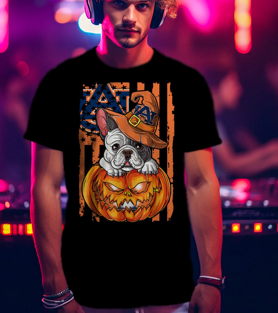 Hlw Bulldog Auburn Tigers Halloween Jack-O'-Lantern T-Shirt