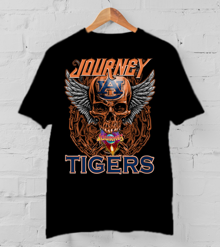 Journey Auburn Tigers Skull Wings T-Shirt