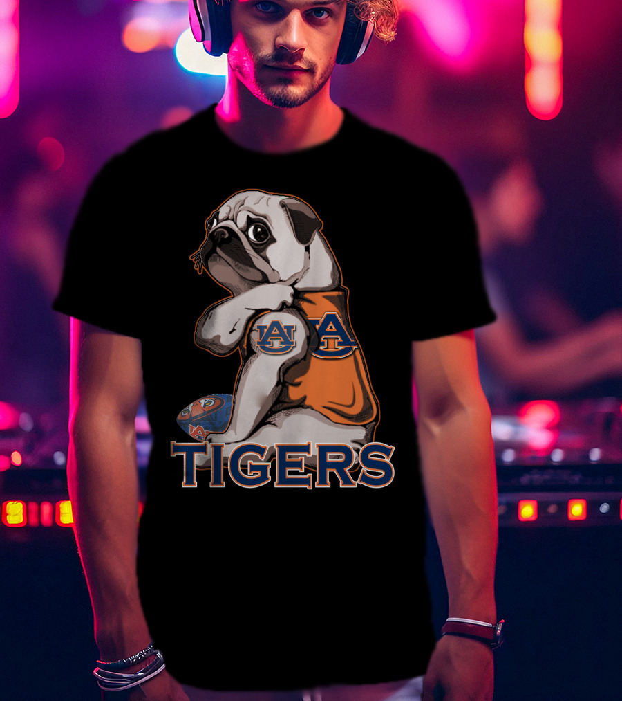 Pug Auburn Tigers Ua Football Fan Gear T-Shirt