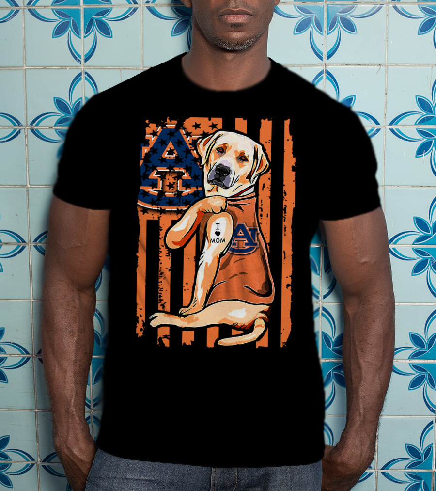 Auburn Tigers Labrador Retriever I Love Mom T-Shirt