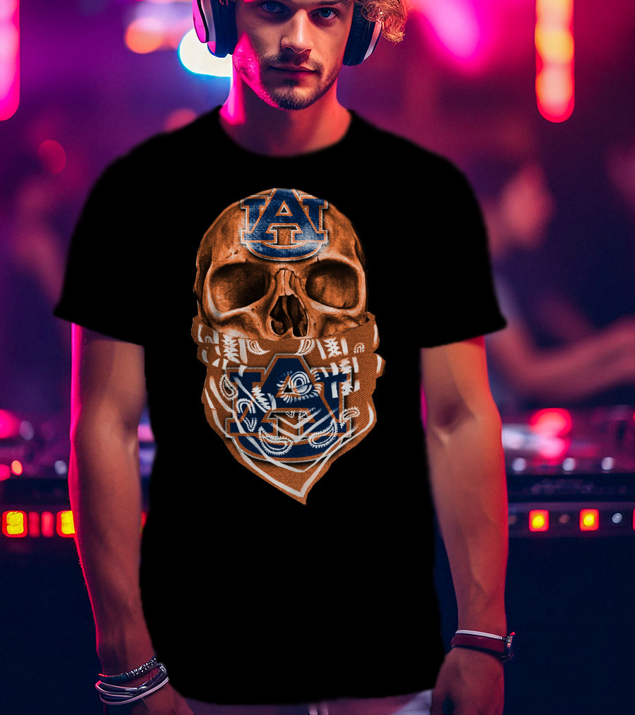 Skull Auburn Tigers Au Bandana T-Shirt