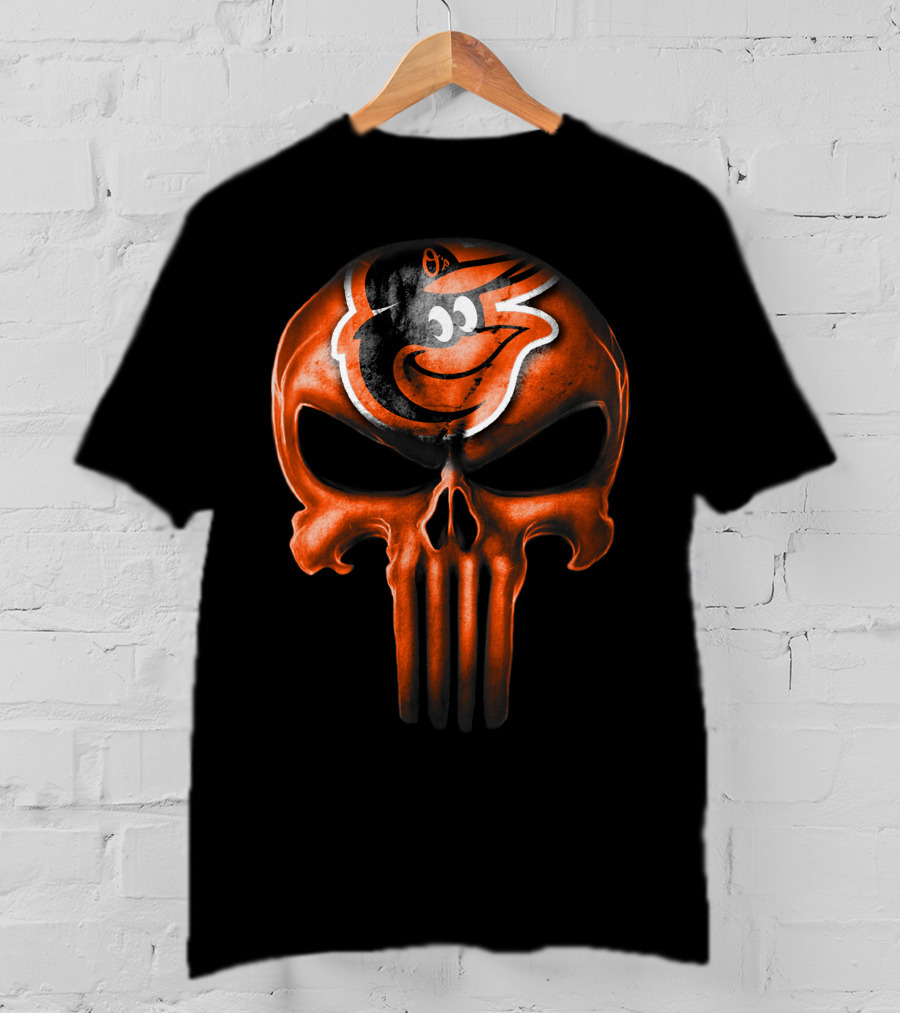 Baltimore Orioles Skull V3 T-Shirt