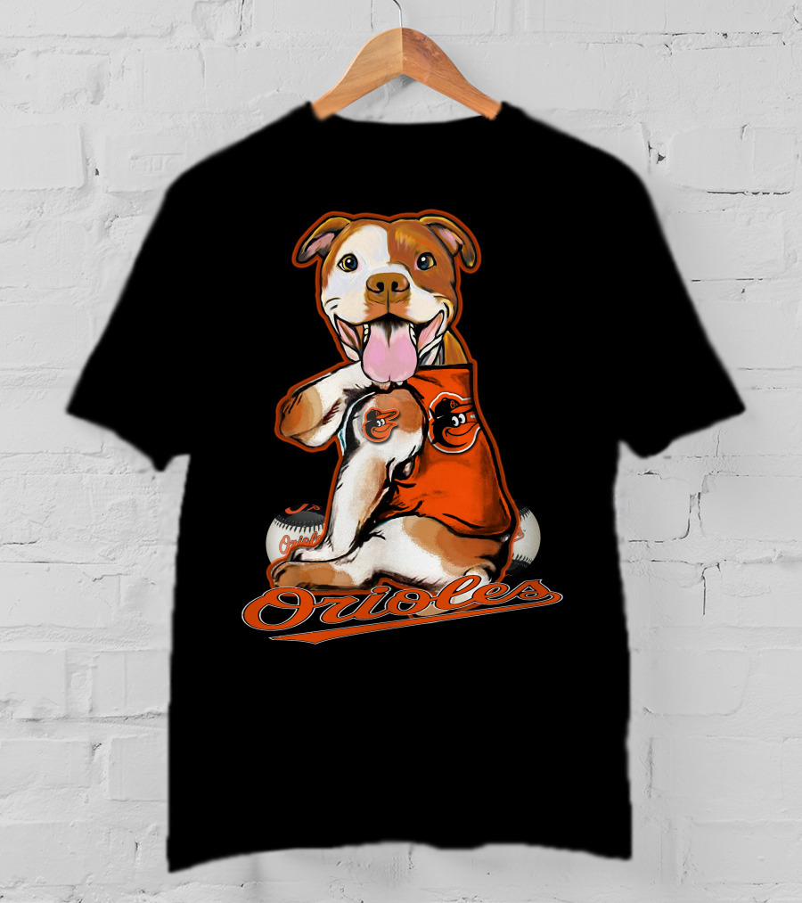 Pittbull Orioles Baseball Team Mascot T-Shirt