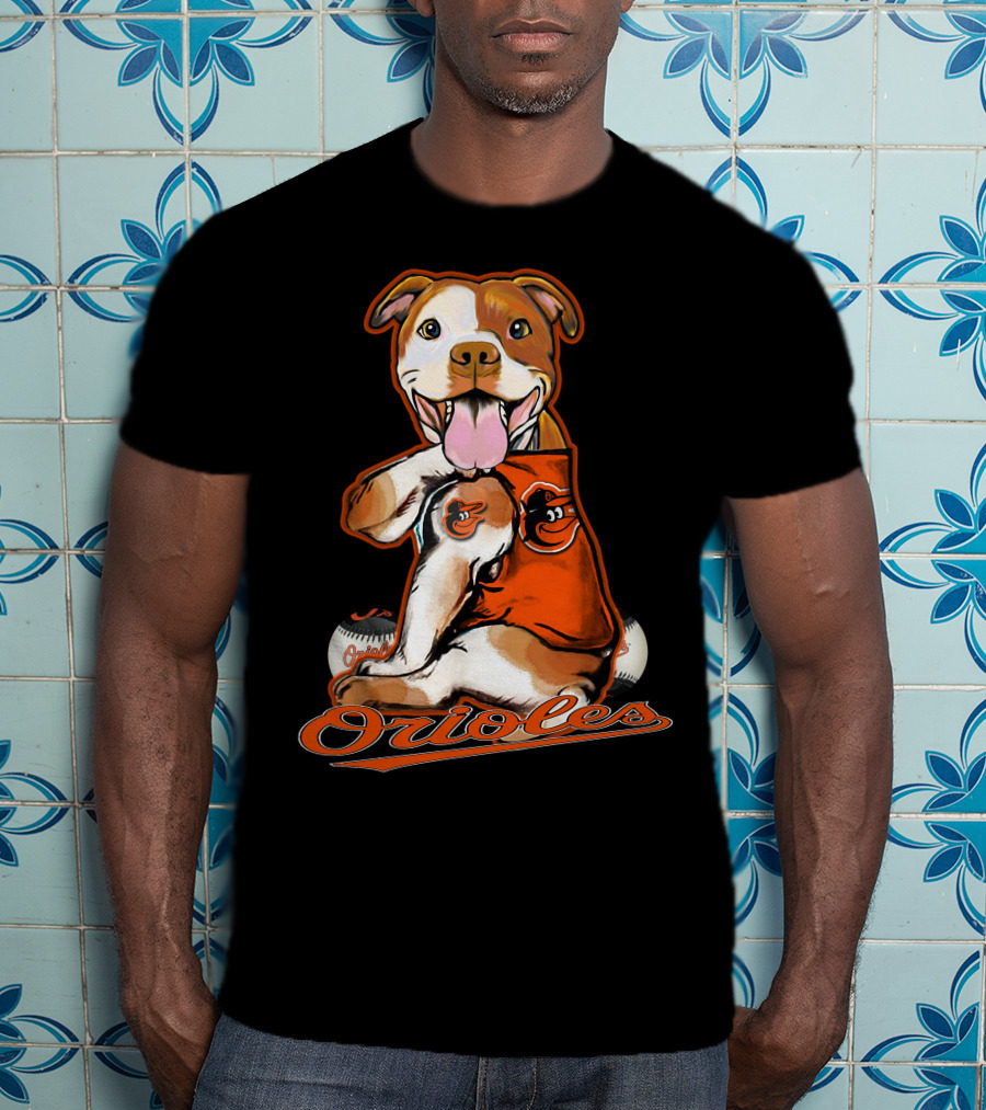 Pittbull Orioles Baseball Team Mascot T-Shirt