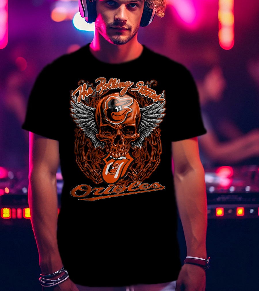 The Rolling Stones Orioles Skull Wings T-Shirt