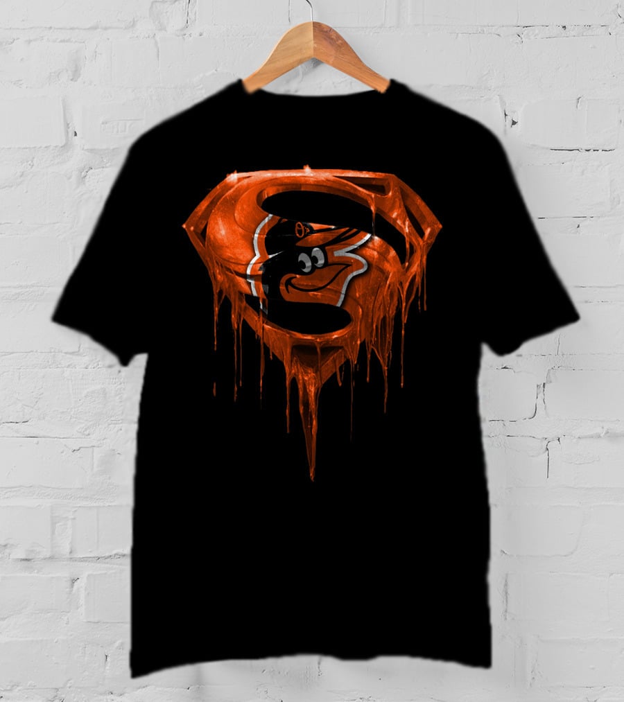 Baltimore Orioles Superman Melting Logo Spm T-Shirt