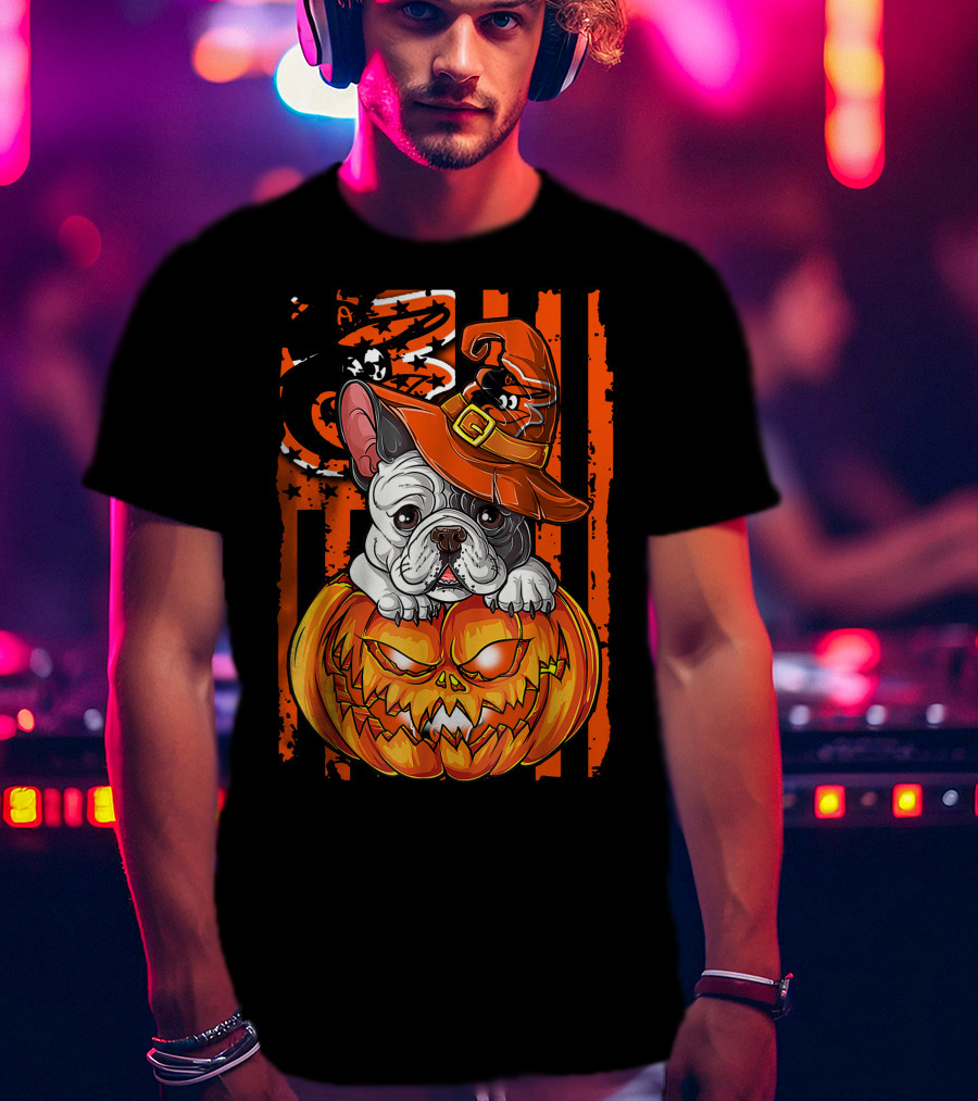 Hlw Bulldog Halloween Baltimore Orioles Jack-o'-Lantern T-Shirt