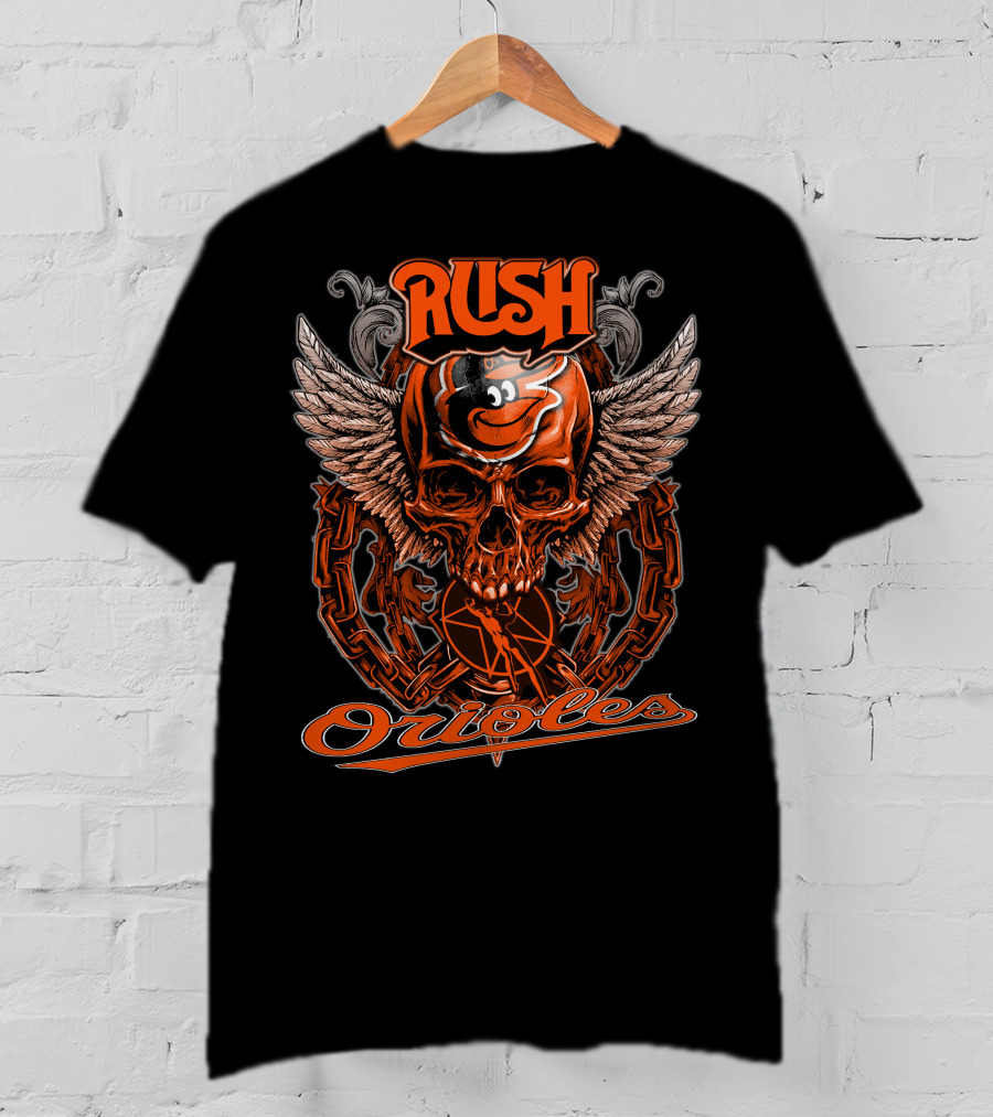 Rush Orioles Skull Wings Chain T-Shirt